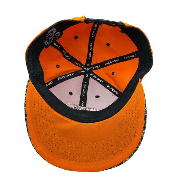 White Wolf Chicago Bears Adjustable Snapback Hat Orange Flat Bill Burlap - Picture 5 of 6